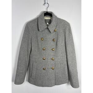 J. Crew Stadium Cloth Nello Gori Gray Wool Pea Winter Coat 4 Classic